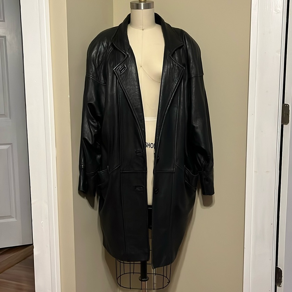 80s Leather coat